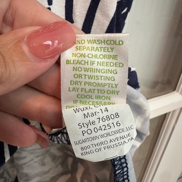 Lilly Pulitzer Blue White Oh Cabana Boy Umbrella Sleeveless Dress Size Small S - Picture 9 of 10